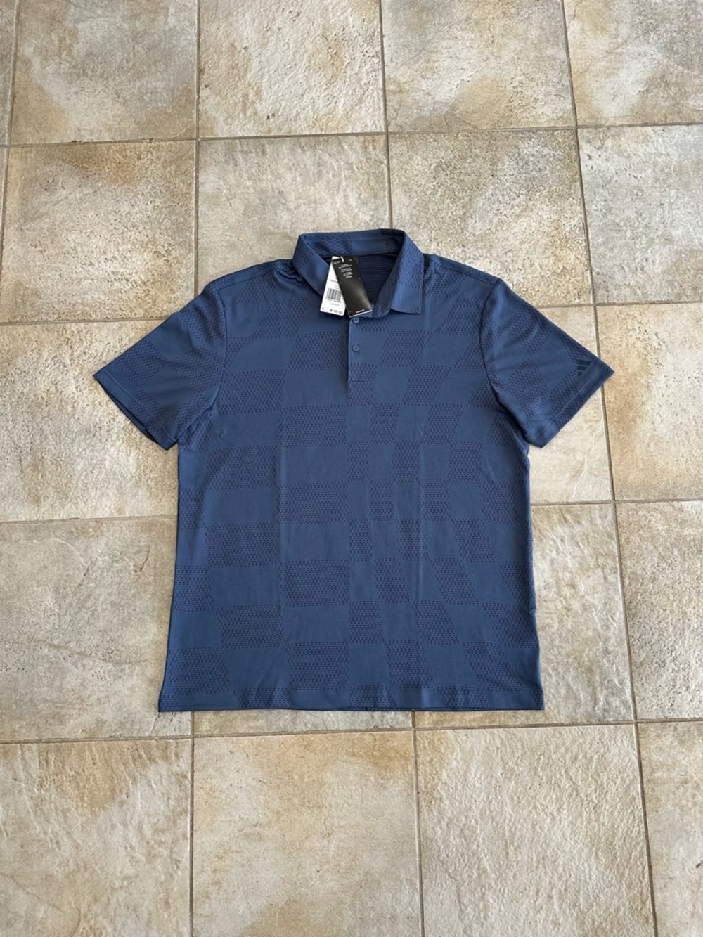 Sold! adidas Men's Navy Blue Checker Polo